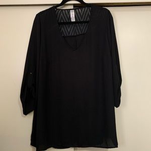 Pure Energy Black Sheer Blouse